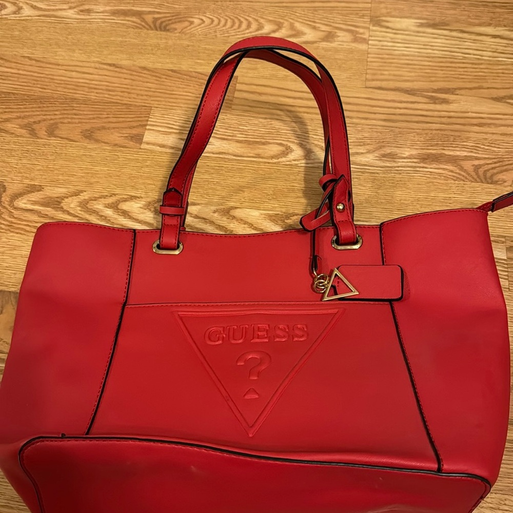 New Red Guess Tote with wallet